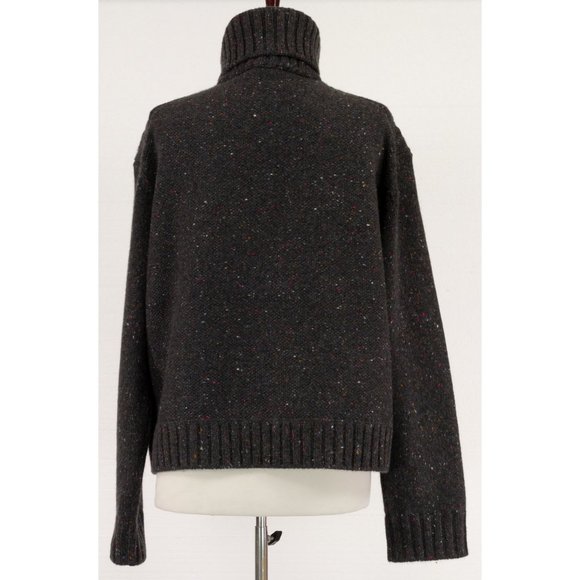 LORO PIANA 100% BABY CASHMERE DARK GRAY W/MULTI COLOR SPECKS TURTLENECK - Picture 4 of 7